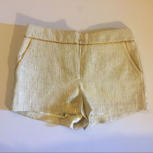 Forever 21 Gold Foil Hot Short - Picture 1 of 4